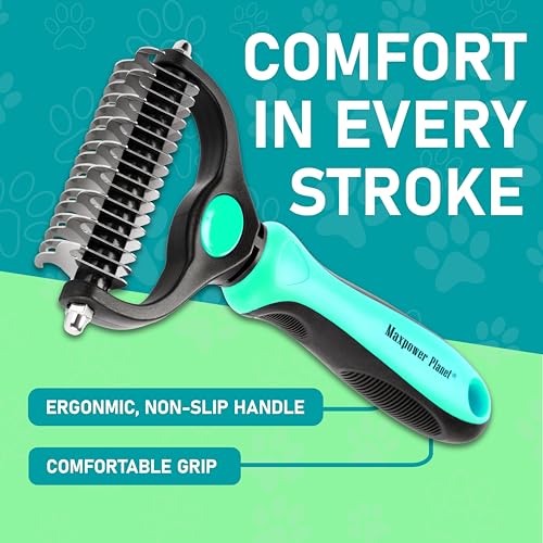 Hair Brush Double Sided Shedding (Turquoise / Large)