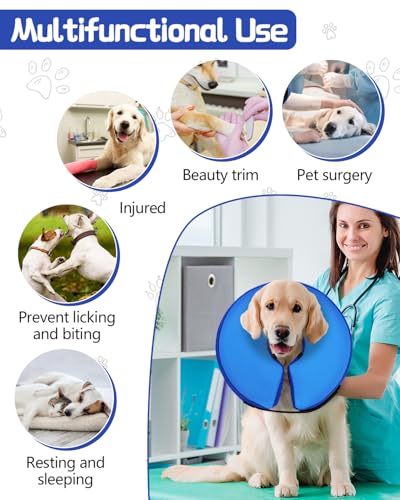 Inflatable Dog Cone (DarkBlue / L+(11"-14"))