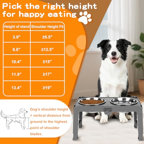 Elevated Dog Bowls (Grey / 7.1" for Medium Dogs)