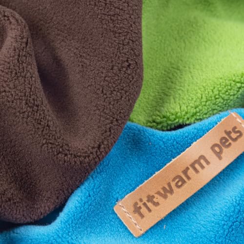 3 Pack Turtleneck Fleece Dog Sweater (Small / Bright Blue Green Brown)