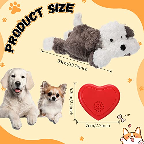 2 Pack Puppy Heartbeat Toy Stuffed Puppy for Sleep Aid Plush Animals Dog Toy with Beating Heart Relief Separation Anxiety Training Behavioral