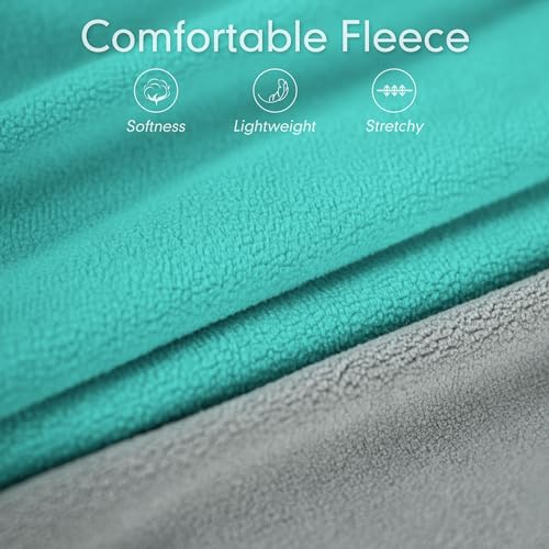 2 Pack Fleece Dog Sweater Pullover Lightweight Reflective Jacket (Medium / 1# Teal & Grey)