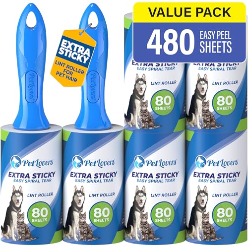 Lint Rollers for Pet Hair Extra Sticky 6 Pack