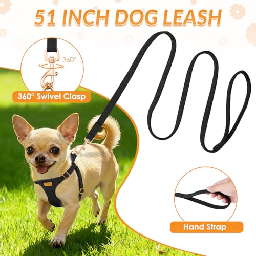 No Pull Dog Harness with Leash for Small Medium Dogs (Small(11-17.5lb) / Solid Black)
