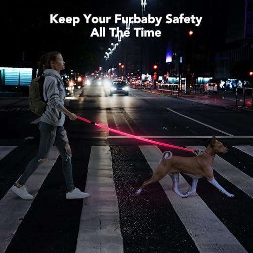 LED Light Up Dog Leash (Pink / 4FT)