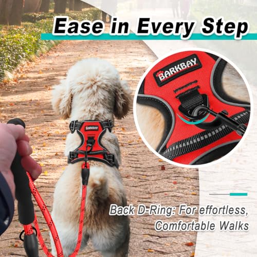 Dog Harness for Small Sized Dog No Pull 2 Leash Clips Dog Vest (X-Small / Red)
