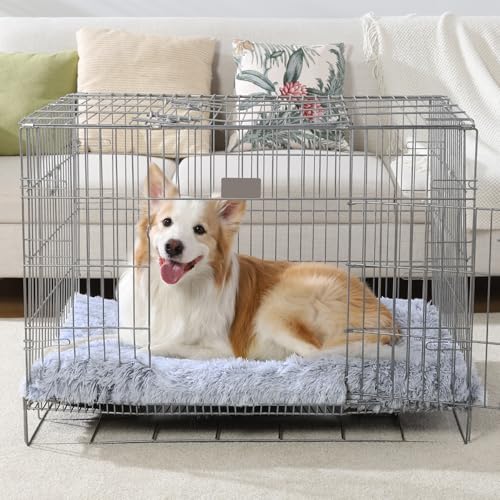 Large Dog Bed Crate Pad 35" (35.0"L x 23.0"W x 2.0"Th / Grey)