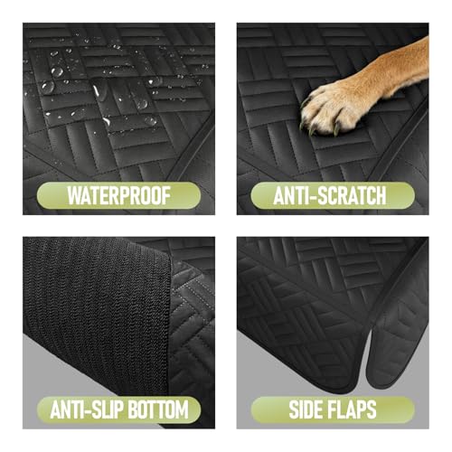 Dog Car Seat Cover for Back Seat (Black / Small-52"W)