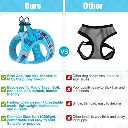 Dog Harness Medium Sized and Leash Set (Medium(Chest Girth 16" - 18") / Blue)
