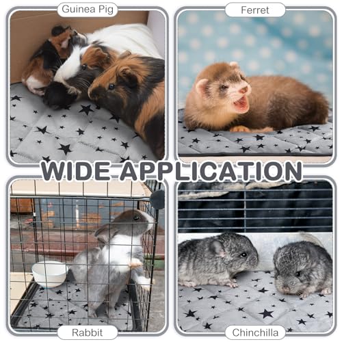 4 Pack Self Warming Cat Bed Self Heating Cat Mat Star Pattern Soft Dog Crate Pad Thermal Pet Mat Anti Slip Kennel Dog Washable Warming Bed for Outdoor Indoor (20 x 27.5 Inch / Gray)