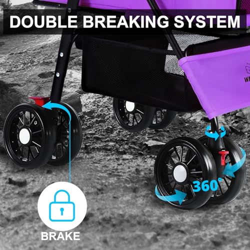 3 in 1 Pet Dog Stroller for Medium Dogs 20 lbs (Purple)