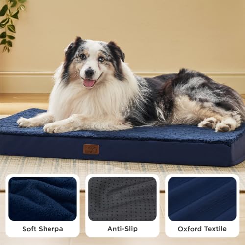 XL Dog Bed for Crate (41"L x 29"W x 3.5"Th / Ash Navy)