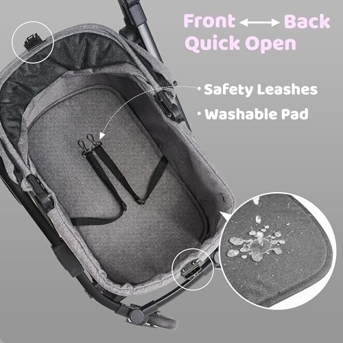 All Terrain Dog Stroller for Small to Medium Dogs (Charcoal Gray)