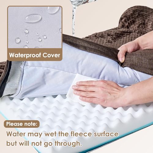 XL Dog Bed Memory Foam for Crate (Brown / 41.0"L x 27.0"W x 6.5"Th)