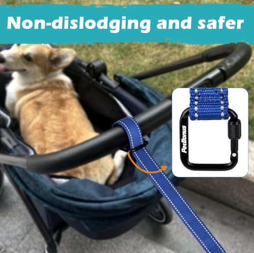Dog Leash Wrist Strap with Lockable Clip for Dog Retractable Leash (Blue / 1 Pack)