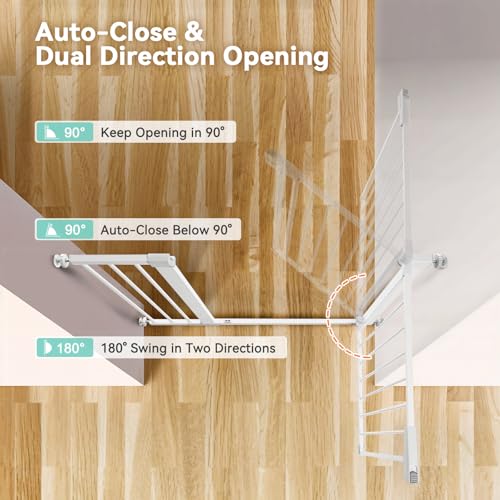 36" Extra Tall Baby Gate for Stairs (36"Tall 48.8"Wide / White)