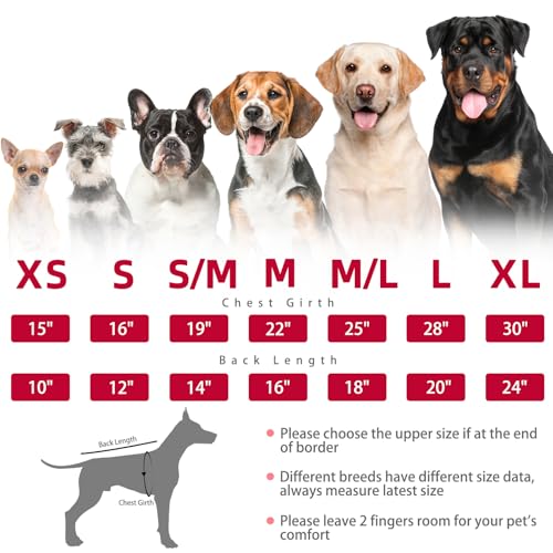 Dog Sweaters for Large Medium Small Dogs (S - Chest 16", Back 12" / Red&Black)