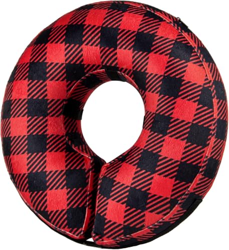 Inflatable Dog Cone Collar Alternative After Surgery Medium+ (Cone-Plaid / Medium+[Neck:11"-14"])