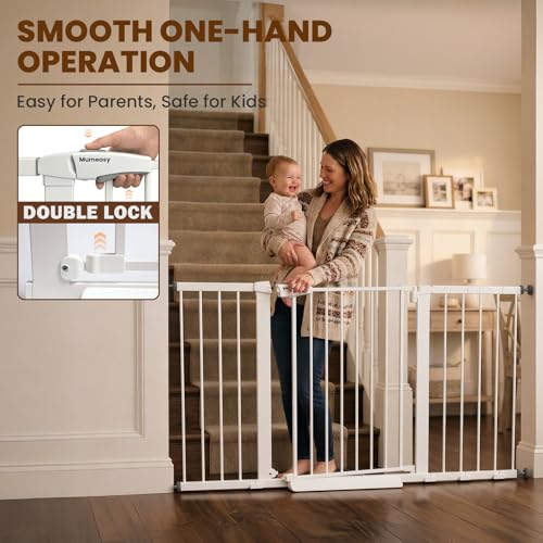 29.7 57" Extra Wide Baby Gate (White / 29.7-57"W x 30"H)