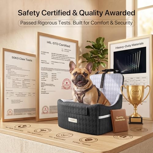 Elevated Dog Car Seat Booster for Small (Grey)