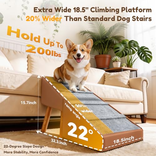 15.7" H Dog Ramp for Couch (Camel)