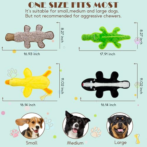 No Stuffing Dog Squeak Toys (Black, dark brown, green, yellow, coffee)