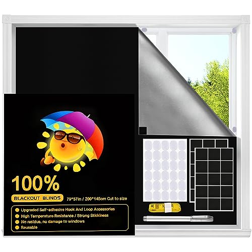 Blackout Window Cover (57"W x 79"H / Black)