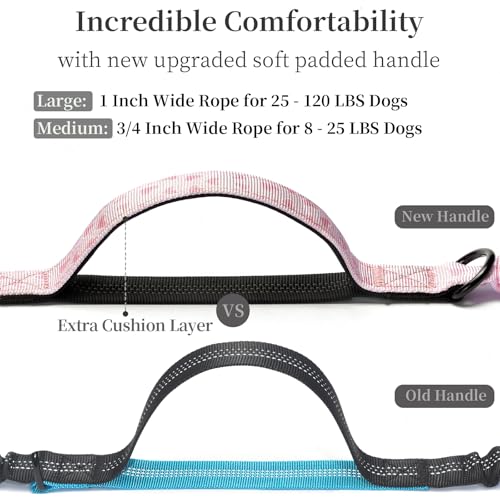 Hands Free Dog Leash with Zipper Pouch (pink heart / Large)