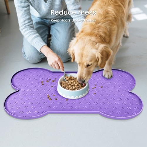 Dog Food Mat Anti (19.4" x 9.8" / Purple)