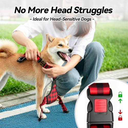 Plaid Dog Harness Large (XL / Checkered Red)