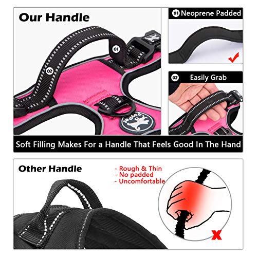 No Pull Dog Harness Small with Front Clip & Neck Release Buckle (S / Pink)