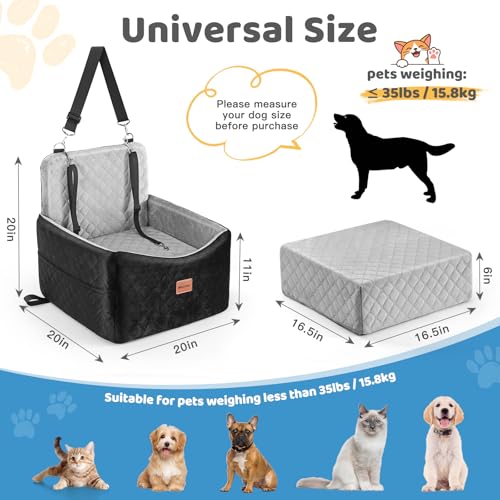 Dog Car Seat for Small Medium Dogs Up to 40 lbs