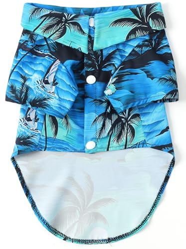 Dog Shirts Hawaii Dog Clothes for Small Medium Large Dogs Owner and Pet Shirts are Sold Separately (XL-(18.1-30lb)-Chest~26" for Pets / Blue Only for Pets)