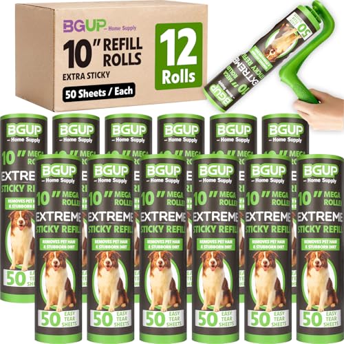 10 Inch Lint Roller Refills (12 Rolls 600 Sheets)