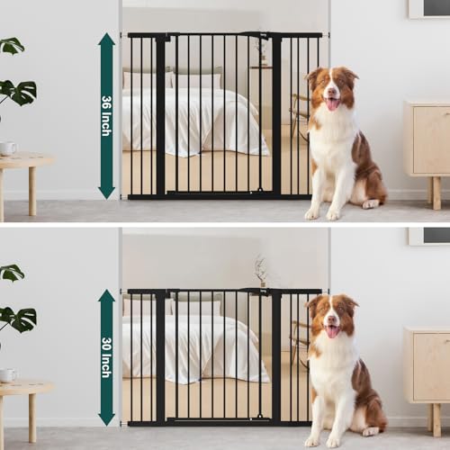 36" Extra Tall Baby Gate for Doorways (Black / 29.7-46"Wide,36"Tall)