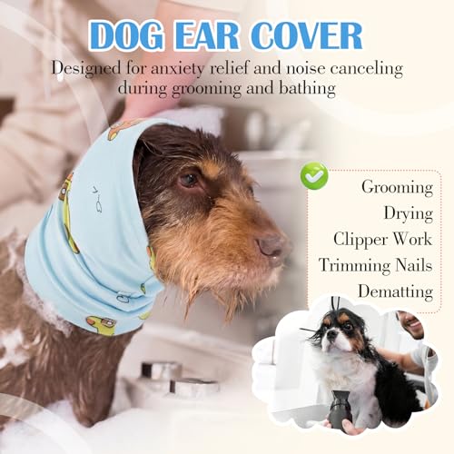 No Shake Ear Wraps for Dogs Hematoma (M(Head Girth: 11.8in-19.7in) / Blue)