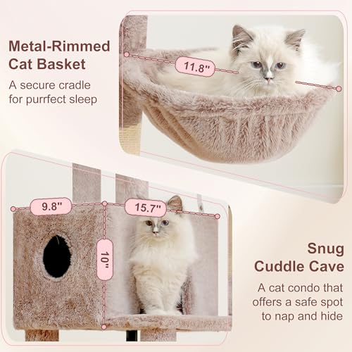 Cat Tree 45.3" Cat Tower for Indoor Cats with Large Perch HCT202SMU (45.3 inch / Muchroom)