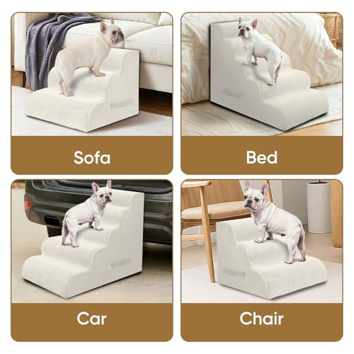 5 Step Pet Stairs for High Beds & Sofas (Beige / 5-step 22.8"H)