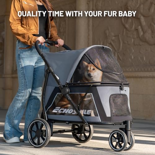 Dog Stroller for Medium & Small Dogs (Gray)