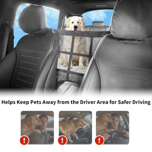 Dog Car Net Barrier Double Layer Mesh with Zipper Organizer Storage