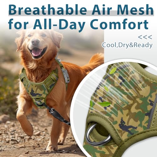 No Pull Dog Harness for Large Dogs (X-Large(Chest:30-38”) / Camo)