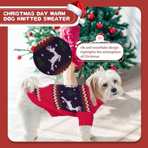 Dog Christmas Sweater for Small to Large Dogs (Large / Christmas Red)