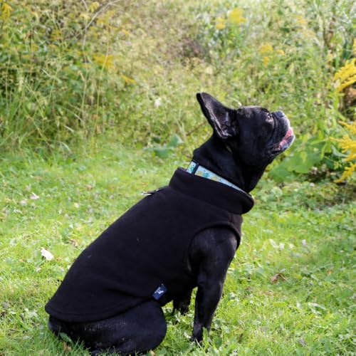 Dog Fleece Vest Sweater with Leash Ring (XXL (25-35lbs) / Black)