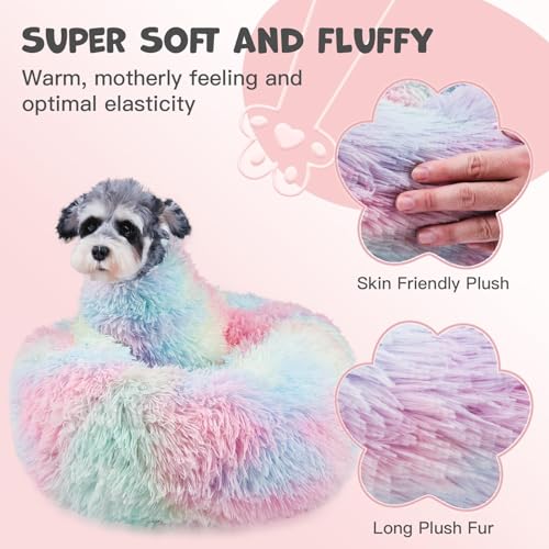 26in Covered Dog Bed with Blanket Attached Calming Burrow Light Grey (26.0"L x 26.0"W x 9.0"Th / Multicolored)