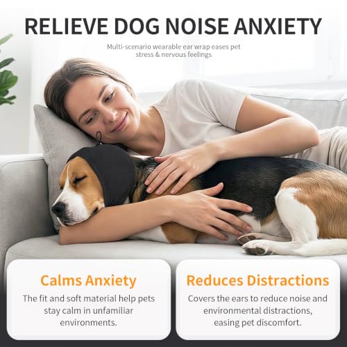 Dog Ear Cover Noise Protection (Small(Head Circle:10"-15") / Black)
