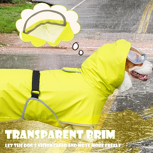 Dog Raincoat with Clear Hood (Small(Label Size:L) / Neon Green)