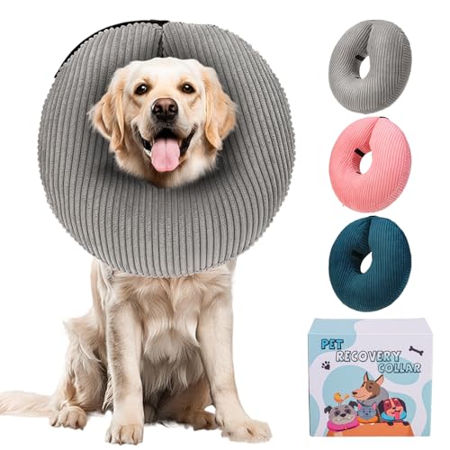 Inflatable Dog Cone Collar (Grey / XL(Neck: 18"-21" | Diameter: 21"))