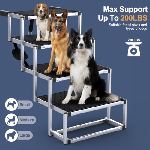 Foldable Dog Stairs for Car (Standard 4 Steps)
