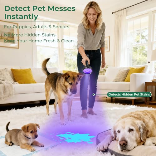 UV Black Light for Pet Urine Detection 128LED for Cat and Dog Urine Stains Carpet Furniture Floor and Home Cleaning