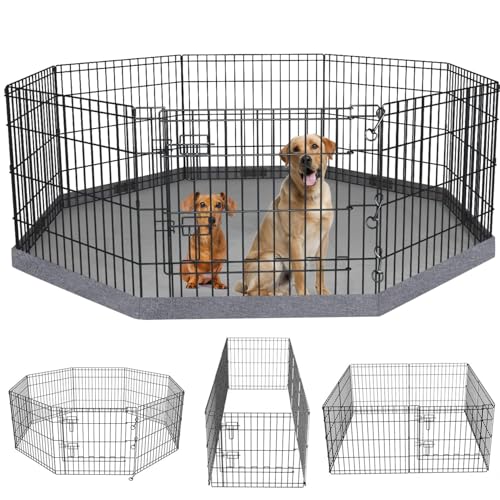 Foldable Metal Dog Exercise Pen (Gray / 36''H)